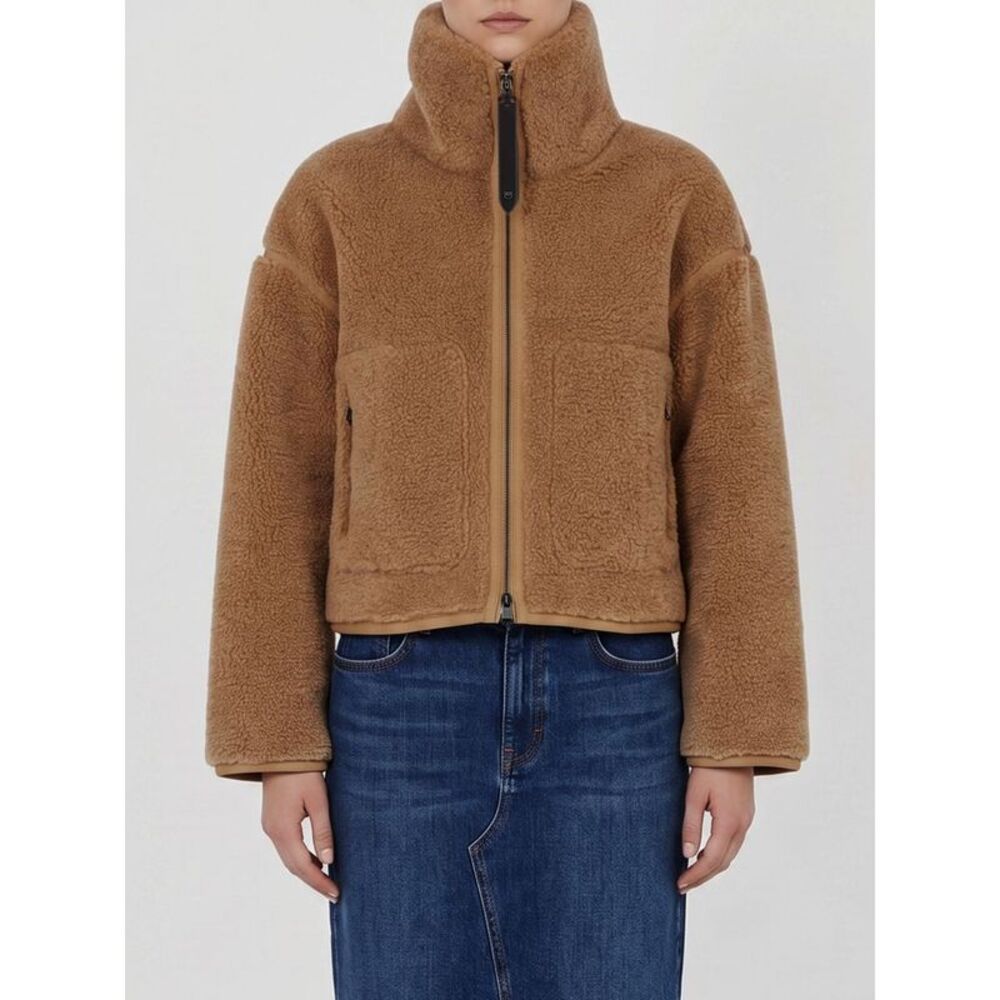 Pinko Women Campsis Faux Fur Jacket Pinko With Contrast Trims And Zip Closure